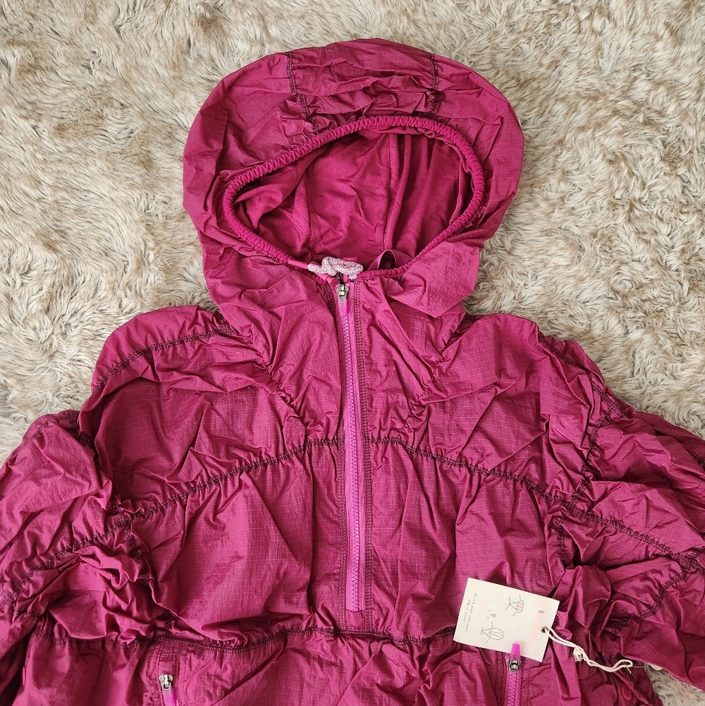 Free People FP Movement Happy Camper Pullover Misty Plum Windbreaker Jacket - Picture 7 of 15